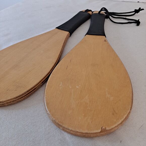 Vintage Jokari Champ Gatorade Racquet Paddle Ball Sport Wooden USA Set Of 2 - Picture 8 of 11